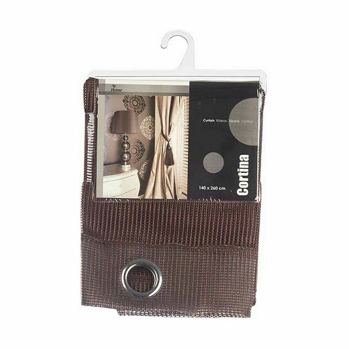 Vorhang Gift Decor Braun 140 x 260 cm Raster (6 Stück)